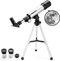 PAVITYAKSH TELESCOPE F36050 Telescope Refractor with Mobile Stand and Portable Tripod Stand Refracting Telescope(Manual Tracking)