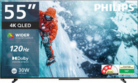PHILIPS 138 cm (55 inch) QLED Ultra HD (4K) Smart Google TV 2025 Edition with Dolby Vision |30W Dolby Atmos | 120Hz Refresh Rate | HDR 10+ |Wider Colour Gamut | Ultra Narrow Bezel | 32 GB Storage(55PQT8100/94)