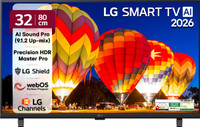 LG AI LB65 80 cm (32 inch) Full HD LED Smart WebOS TV 2026 Edition with Alpha5 AI Processor Gen9, HDR10 Pro, AI Magic Remote Compatible, AI Sound Pro (Virtual 9.1.2 Up-mix), 60 Hz Refresh Rate 5 YearsOS upgrade, Secured by LG Shield, LG Channels(32LB650BPLA)