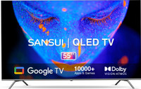 Sansui 140 cm (55 inch) QLED Ultra HD (4K) Smart Google TV With Dolby Vision and Dolby Atmos, Black(JSW55GSQLED)