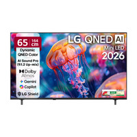 LG AI QNED65 164 cm (65 inch) Ultra HD (4K) Mini LED Smart WebOS TV 2026 Edition with Dynamic QNED Color, Alpha7 AI Processor 4K Gen8, HDR10 Pro, Dolby Atmos, AI Sound Pro (9.1.2 ch), Multi AI (Google Gemini &amp; MS Copilot), Linear Flow Design, 60Hz VRR, 5 Years OS upgrade, Secured by LG Shield, LG Ch Flipkart Deal