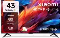 XIAOMI F Series 108 cm (43 inch) Ultra HD (4K) LED Smart Fire TV 2025 Edition with Dolby Audio | Box Speakers | Alexa | 32GB Storage | Filmmaker Mode�| Mi TV(L43MB-FIN)