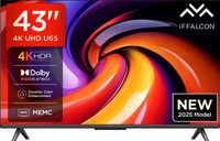iFFALCON by TCL U65 108 cm (43 inch) Ultra HD (4K) LED Smart Google TV 2025 Edition with MEMC | Dolby Vision-Atmos | HVA Panel & Metallic Bezel-Less(43U65)