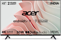 acer I Series 109 cm (43 inch) Ultra HD (4K) LED Smart Android TV with Android 11, 30W Dolby Audio, MEMC (2022 Model)(AR43AR2851UDFL)
