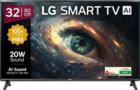 LG LR600 80 cm (32 inch) HD Ready LED Smart WebOS TV 2025 Edition with Alpha5 Gen 6 AI Processor | 100+ Free LG Channels | AI Functions | AI Sound (Virtual Surround 5.1 Up-mix) | HDR 10 | Magic Remote Compatible | 60Hz Refresh Rate | FTA Satellite Connectivity | Wi-Fi Built-In(32LR600B6LC)