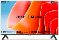 Acer Advanced I Series 80.01 cm (32 inch) HD Ready LED Smart Google TV with 1.5GB RAM, 16GB Storage, 30W Dolby Audio(AR32GR2841HDFL)