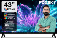 Foxsky 109 cm (43 inch) QLED Ultra HD (4K) Smart Google TV with Dolby Audio, HDR10 ( 2024)(43FS-LED TV)