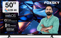 Foxsky 127 cm (50 inch) QLED Ultra HD (4K) Smart Google TV with Dolby Audio, HDR10 ( 2024)(50FS-LED TV)