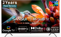 Sansui 165 cm (65 inch) QLED Ultra HD (4K) Smart Google TV with IPS Display Zen Panel Dolby Vision & Atmos Filmmaker Mode(JSW65GSQLED)