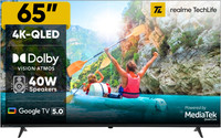 realme TechLife 165 cm (65 inch) QLED Ultra HD (4K) Smart Google TV 2025 Edition with 5.0 with Dolby Atmos, and 40 W downfiring speaker(65UHDGQRVSAQ)
