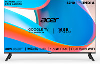 Acer I PRO Series 80.01 cm (32 inch) HD Ready LED Smart Google TV 2024 Edition with Android 14 (Black) | 16GB Storage | 30W Dolby Audio(AR32HDIGU2841AT)