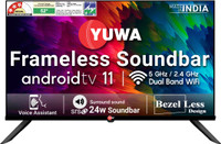 Yuwa Frameless In-built 24w Soundbar 80 cm (32 inch) HD Ready LED Smart Android TV 2022 Edition with Voice Assistant | 5000+ Games & Apps and 20+ Content Partners(Y-32S-FL-SB)