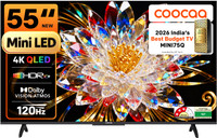 Coocaa 138 cm (55 inch) Ultra HD (4K) Mini LED Smart Google TV 2025 Edition with Local Dimming - 2025 Edition | Dolby Vision & Dolby Atmos | HDR 10+ | Filmmaker Mode | 120Hz Game Accelerator | ALLM & MEMC | Wide Colour Gamut | 36W Sound | 32 GB Storage(55MINI75Q)