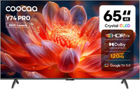 Coocaa Y74 Pro 164 cm (65 inch) QLED Ultra HD (4K) Smart Google TV with Dolby Vision & Dolby Atmos | 120Hz Game Accelerator | ALLM & MEMC | Wide Colour Gamut | 30W Sound Output | 32 GB Storage(65Y74 Pro)