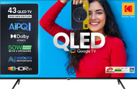 KODAK Matrix 108 cm (43 inch) QLED Ultra HD (4K) Smart Google TV 2025 Edition with |50W Sound Output | 2 Speaker | 550 Nits Brightness | HDR 10 with WCG | Dolby Atmos | Dolby Digital Plus | AI PQ Chipset | AI Smooth Motion | Google Assistant | Bezel Less Design(43ST5005)