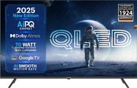 Blaupunkt Quantum Dot 139 cm (55 inch) QLED Ultra HD (4K) Smart Google TV 2025 Edition with Dolby Atmos | 70 Watts Sound Output | 4 Speakers | AI PQ Chipset | AI Smooth Motion Rate | HDR 10 with WCG | Google Assistant(55QC7025)