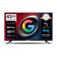 Blaupunkt 108 cm (43 inch) QLED Full HD Smart Google TV 2026 Edition with Google Voice Assistant Remote Control 48 Watt Sound Output Dolby Sound Digital Tuner Eye Care Technology 10000+ Apps & Games Bezel Less Design Chromecast(43FQC7090) Flipkart Deal
