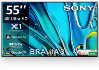SONY BRAVIA 3 138.8 cm (55 inch) Ultra HD (4K) LED Smart Google TV with Advanced AI Processor X1 HDR, Sony Picture Core, Dolby Vision Atmos(K-55S30)