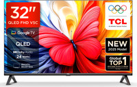 TCL V5C 80 cm (32 inch) QLED Full HD Smart Google TV 2025 Edition with 100% Color Volume Plus | 24W Dolby Audio | Google Assitant | Chromecast built-in | Slim Design(32V5C)