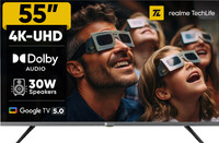 realme TechLife 139 cm (55 inch) Ultra HD (4K) LED Smart Google TV 2025 Edition(55UHDGDRDDVB)
