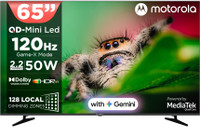 MOTOROLA 165 cm (65 inch) Ultra HD (4K) Mini LED Smart Google TV 2026 Edition with QD Mini LED, 128 Local Dimming Zones / LEDs, 2.2 Channel Audio System AIPQ , Mediatek Processor, 120Hz refresh rate, Dolby Vision-Atmos, HDR10(65UHDGMMWBIQ) Flipkart Deal