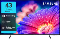 Samsung Crystal 4K Vista 108 cm (43 inch) Ultra HD (4K) LED Smart Tizen TV 2025 Edition with 4K Upscaling | HDR 10+ | PurColor | Slim Look | Samsung Knox Security | 100+ Free Channels | Voice Ready with SmartThings App | Universal Gestures(UA43UE81AFULXL)