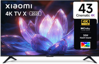 XIAOMI by Mi X Series 108 cm (43 inch) Ultra HD (4K) LED Smart Google TV 2025 Edition with Dolby Vision | HDR 10 | 30W Dolby Audio | Xiaomi Sound | Film-maker Mode(L43MB-AIN)