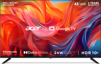 Acer 108 cm (43 inch) Ultra HD (4K) LED Smart Google TV with Dolby Atmos, HDR10+(AR43GT2851UDFL)