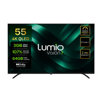 Lumio Vision 7 139 cm (55 inch) QLED Ultra HD (4K) Smart Google TV 2026 Edition with 4K HDR Dolby Vision + Atmos Over 100% Colour Indias Fastest Smart TV* with 3GB RAM + 64 GB storage(FTW3-ADSJ)