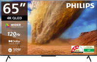 PHILIPS 164 cm (65 inch) QLED Ultra HD (4K) Smart Google TV with Dolby Vision & HDR 10+ | 120Hz Refresh Rate | 50W Dolby Atmos 2.1.2 Channel | Wider Colour Gamut | Ultra Narrow Bezel | 3GB RAM & 16GB Storage(65PQT8300/94)