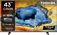TOSHIBA C350NP 108 cm (43 inch) Ultra HD (4K) LED Smart Google TV with Dolby Vision Atmos and REGZA Engine ZR(43C350NP)