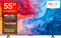 TCL P71B Pro 139 cm (55 inch) QLED Ultra HD (4K) Smart Google TV with Hands Free Voice Control |Dolby Vision- Atmos | DTS Virtual : X, ONKYO 2.1ch |120Hz Game Accelerator(55P71B Pro)