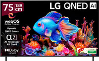 LG AI TV QNED 8CA 189 cm (75 inch) Ultra HD (4K) QNED Smart WebOS TV 2025 Edition with Alpha7 AI Processor 4K Gen8 | Dynamic QNED Color | AI Brightness Control | 4K Expression Enhancer | NEW AI Magic Remote | AI Search with MS Copilot | AI Sound Pro (9.1.2 ch) | Dolby Atmos | Ultra Slim Design | Chr