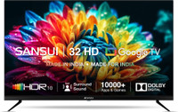 Sansui 80 cm (32 inch) HD Ready LED Smart Google TV with Dolby Digital | Surround Sound | A+ Panel | HDR10 | Wide Viewing Angle | Bezel-Less Design | Built-In Chromecast | 10000+ Apps(JSWY32GSHD)