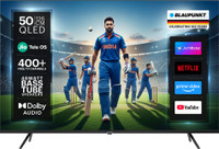 Blaupunkt 126 cm (50 inch) QLED Ultra HD (4K) Smart JioTele OS TV 2025 Edition with |3 Months Free JioHotstar| 48W Sound Output | 2 Speaker | 450 Nits Brightness | Dolby Audio | Multilingual Voice Assistant | 300+ free live TV channels | 300+ JioGames | Web Browser | Sports Mode | Bezel Less Design(