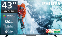 PHILIPS 108 cm (43 inch) QLED Ultra HD (4K) Smart Google TV 2025 Edition with Dolby Vision |30W Dolby Atmos | 120Hz Refresh Rate | HDR 10+ |Wider Colour Gamut | Ultra Narrow Bezel | 32 GB Storage(43PQT8100/94)