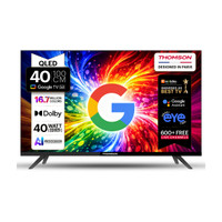 Thomson 100 cm (40 inch) QLED Full HD Smart Google TV 2026 Edition with Google Voice Assistant Remote Control, 40 Watt Sound Output, Dolby Sound, Digital Tuner, Eye Care Technology, 10000+ Apps & Games, Bezel Less Design, Chromecast(40QAI1085)