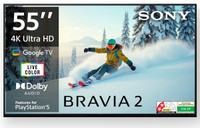 SONY Bravia 2 138.8 cm (55 inch) Ultra HD (4K) LED Smart Google TV with Feature for PlayStation 5(K-55S25B)
