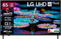 LG AI TV UA8200 164 cm (65 inch) Ultra HD (4K) LED Smart WebOS TV 2025 Edition with Alpha7 AI Processor 4K Gen8 | 4K Super Upscaling | AI Picture Pro | 4K Expression Enhancer | NEW AI Magic Remote Compatible | AI Search with MS Copilot | AI Sound Pro (9.1.2 ch) | Dolby Atmos | Chromecast Built-in(65