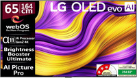 LG evo AI G5 164 cm (65 inch) OLED Ultra HD (4K) Smart WebOS TV 2025 Edition with Alpha 11 AI Processor 4K Gen2 | Brightness Booster Ultimate | AI Picture Pro | Dolby Vision | AI Sound Pro (Virtual 11.1.2ch Up-mix) | Dolby Atmos | Up to 165Hz Variable Refresh Rate | 60W Sound Output | 2.5 GB RAM | 1