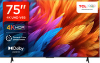 TCL V6B 189 cm (75 inch) Ultra HD (4K) LED Smart Google TV with 24W Audio and Metallic Bezel-Less(75V6B)