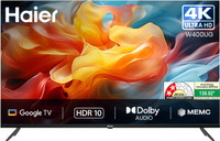 Haier W400UG 109 cm (43 inch) Ultra HD (4K) LED Smart Google TV 2025 Edition with Dolby Audio | MEMC(LE43W400UG-N)