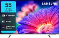 Samsung Crystal 4K Vista 138 cm (55 inch) Ultra HD (4K) LED Smart Tizen TV 2025 Edition with 4K Upscaling | HDR 10+ | PurColor | Slim Look | Samsung Knox Security | 100+ Free Channels | Voice Ready with SmartThings App | Universal Gestures(UA55UE81AFULXL)