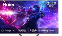 Haier H6E 139 cm (55 inch) QLED Ultra HD (4K) Smart Google TV 2025 Edition with HDR10| Auto Low Latency Mode (ALLM)| HDMI 2.1| Voice Control with Google TV ("Ok| Google")| Metallic Bezel-less Design.(55H6E)