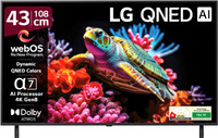 LG AI TV QNED 8AA 108 cm (43 inch) Ultra HD (4K) QNED Smart WebOS TV 2025 Edition with Alpha7 AI Processor 4K Gen8 | Dynamic QNED Color | AI Brightness Control | 4K Expression Enhancer | NEW AI Magic Remote | AI Search with MS Copilot | AI Sound Pro (9.1.2 ch) | Dolby Atmos | Chromecast Built-in(43Q