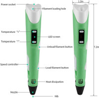 Omkar Enterprise 3D Printing Pen with LCD Display green 3D Printer Pen