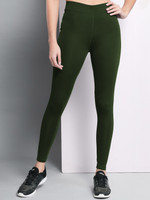 FAIRIANO Solid Women Dark Green Tights