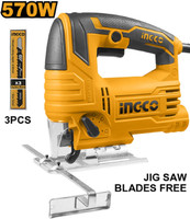 INGCO JS57028 Jig saw 570W with 3 Pcs saw blades Table Top Tile Cutter(570 W)