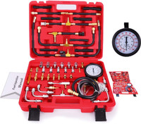 uptodateprouducts Analog Tire Pressure Gauge Pro Fuel Injection Pressure Tester Kit Gauge 0-140 PSI(0-140 PSI)