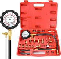 uptodateprouducts Analog Tire Pressure Gauge 0-140PSI Fuel Injector Injection Pump Pressure Tester Gauge Kit(0-140 PSI)